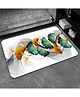 SYGA Non-Slip Golden Green Leaves Marble Print Bathroom & Door Mat - Super Absorbent & Stain-Resistant Floor Mat