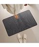SYGA Non-Slip Charcoal Leaf Texture Bathroom & Door Mat - Wrinkle-Free & Stain-Resistant Floor Mat - Dark Grey