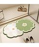 SYGA Non-Slip Twin Bloom Petal Bathroom & Door Mat - Mint & Cream Daisy Design, Absorbent & Stain-Resistant Floor Mat, 40 x 60 cm
