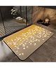 SYGA Non-Slip Ginkgo Diatom Bathroom & Door Mat  Yellow & Beige Leaf Pattern, Quick-Dry & Anti-Skid
