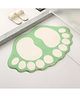SYGA Non-Slip Footprint Design Polyester Bathroom & Door Mat  Quick-Dry, Absorbent & Anti-Slip Mat (Green & Cream)