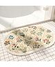 SYGA Non-Slip Floral Imitation Cashmere Bathroom & Door Mat  Oval Design, Plush Decorative, Absorbent & Anti-Slip Floor Mat