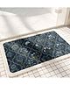 SYGA Non-Slip Dark Floral Imitation Cashmere Bathroom & Door Mat  Rectangle Design, Plush Decorative, Absorbent & Anti-Slip Floor Mat
