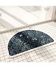 SYGA Non-Slip Dark Floral Imitation Cashmere Bathroom & Door Mat  Semi-Circle Design, Plush Decorative, Absorbent & Anti-Slip Floor Mat