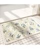 SYGA Non-Slip Blue Floral Imitation Cashmere Bathroom & Door Mat  Rectangle Design, Plush Decorative, Absorbent & Anti-Slip Floor Mat