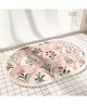 SYGA Non-Slip Pink Floral Imitation Cashmere Bathroom & Door Mat  Oval Design, Plush Decorative, Absorbent & Anti-Slip Floor Mat