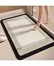 SYGA Non-Slip Dual Border Grey Design Polyester Bathroom & Door Mat  Quick-Dry, Absorbent & Anti-Slip Floor Mat