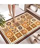 SYGA Non-Slip Vintage Tile Orange Design Polyester Bathroom & Door Mat  Quick-Dry, Absorbent & Anti-Slip Floor Mat