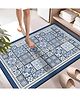 SYGA Non-Slip Moroccan Blue Tile Design Polyester Bathroom & Door Mat  Quick-Dry, Absorbent & Anti-Slip Floor Mat