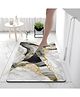 SYGA Non-Slip Marble Swirl Diatom Bathroom & Door Mat  Luxe Black & Gold Wave Design, Quick-Dry & Absorbent