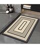 SYGA Non-Slip Regal Frame Diatom Bathroom & Door Mat  Beige & Black Ornamental Border Design, Anti-Skid & Fast-Dry