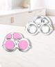 Theoni Stainless Steel Car Shape Suction Plate for Toddlers   4 Section Kids Feeding Plate   BPA-Free & Dishwasher Safe (Pink Suction)