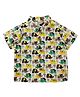Snowflakes Cotton Woven Half Sleeves Floral & Baby Elephants Printed Shirt - White