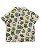 Snowflakes Cotton Woven Half Sleeves Birds Printed Shirt - White