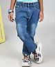 YOUMAA 100% Elastane Woven Mild Washed Stretchable Jeans - Light Blue