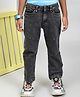 YOUMAA 100% Elastane Woven Mild Washed Stretchable Jeans - Charcoal