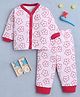 BUMZEE Cotton Knit Full Sleeves Floral Printed Coordinating Jabla & Pyjama Night Suit - Baby Pink