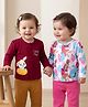 Babyoye 100% Cotton Interlock Knit Full Sleeves Jhablas With Eco Jiva Finish & Text Print Pack Of 2 - White & Maroon