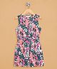 Budding Bees Cotton Woven Sleevesless Floral Printed Jumpsuit - Multi Colour