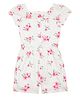Budding Bees Cotton Woven Half Puffed Sleeves Floral Printed Schiffli Embroidered Jumpsuit - White