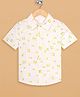 Budding Bees Cotton Woven Half Sleeves Lemons Printed Shirt - White