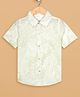 Budding Bees Cotton Woven Half Sleeves Animals In The Jungle Printed Shirt - Light Green