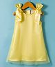 Kookie Kids Sleeveless Net Solid Colour A-Line Party Dress with Shoulder Bows - Yellow