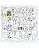 New Pinch Washable Mat for Children, Kids Drawing Mat Colouring Roll for Kids Children's DIY Cut Paste Painting Mat with 6 Sketch, Reusable 80x80Cm-1Pc  random design dispatch