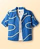Rikidoos Full Sleeves Embellished Shirt With Typrgraphy Printed Tee Set - Royal Blue & White
