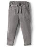 Babyhug Corduroy Knit Full Length Solid Color Pants with Pockets - Grey