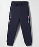 Doreme Sinker Knit Full Length Lounge Pants with Be You Text Print - Navy Blue