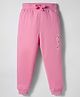 Doreme Sinker Knit Full Length Lounge Pants with NYC Text Print - Pink