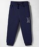 Doreme Sinker Knit Full Length Lounge Pants with Yeah Text Print - Navy Blue