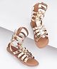Pine Kids Gladiator Roman Zip Closure Sandals - Gold