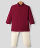 Ridokidz Full Sleeves Chevron Embroidered Kurta Pyjama Set - Maroon