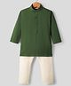 Ridokidz Full Sleeves Chevron Embroidered Kurta Pyjama Set - Green