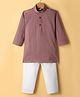 Ridokidz Full Sleeves Threadwork Embroidered Kurta Pyjama Set - Onion Pink