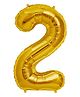 Party Anthem Number 2 Foil Balloon- Golden