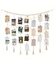 ecofynd Venice Macrame Photo Display Wall Hanging with LED String Light