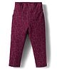 Doreme Sinker Knit Full Length Legging With Heart Print - Burgandy
