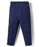Doreme Sinker Knit Full Length Legging With Heart Print - Navy Blue