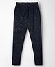 Doreme Sinker Knit Full Length Legging With Glitter Print - Navy Blue