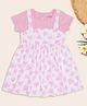 Pantaloons Baby Cotton Knit Half Sleeves Hearts Printed Dress - Pink