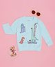 Pantaloons Baby Cotton Knit Full Sleeves Dinosaur Printed Sweatshirt - Aqua Blue