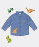 Pantaloons Baby Knit Full Sleeves Dinosaur Embroidered Shirt - Blue