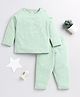 Clt.s Cotton Knitted Full Sleeves A Star Is Born Text Printed Coordinating Night Suit Set - Green