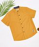 Pantaloons Junior Cotton Flax Woven Half Sleeves Solid Shirt - Yellow