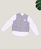Pantaloons Junior 100% Cotton Woven Full Sleeves Solid Shirt With Checked Waistcoat - Blue