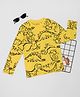 Pantaloons Junior 100% Cotton Knit Full Sleeves Dinosaurs Printed Tee - Yellow