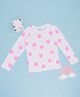 Pantaloons Junior Cotton Knit Full Sleeves Floral Printed Tee - White